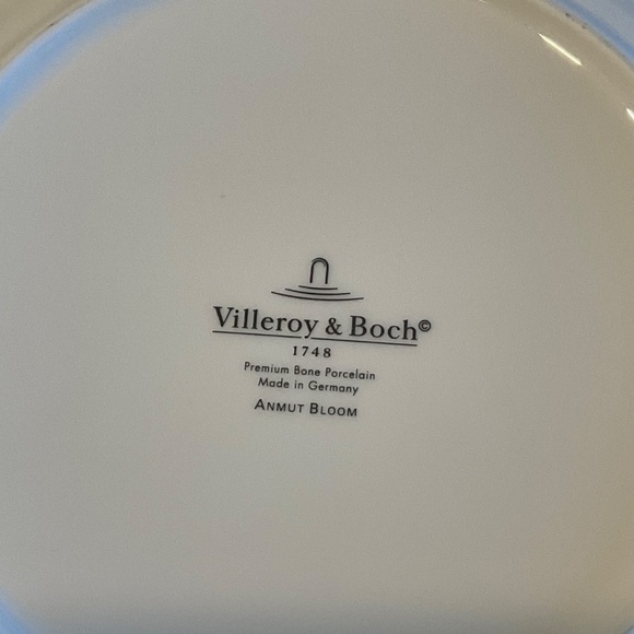 Villeroy and Boch Rare Discontinued Anmut Bloom Salad Plates 6 Total - Picture 4 of 6